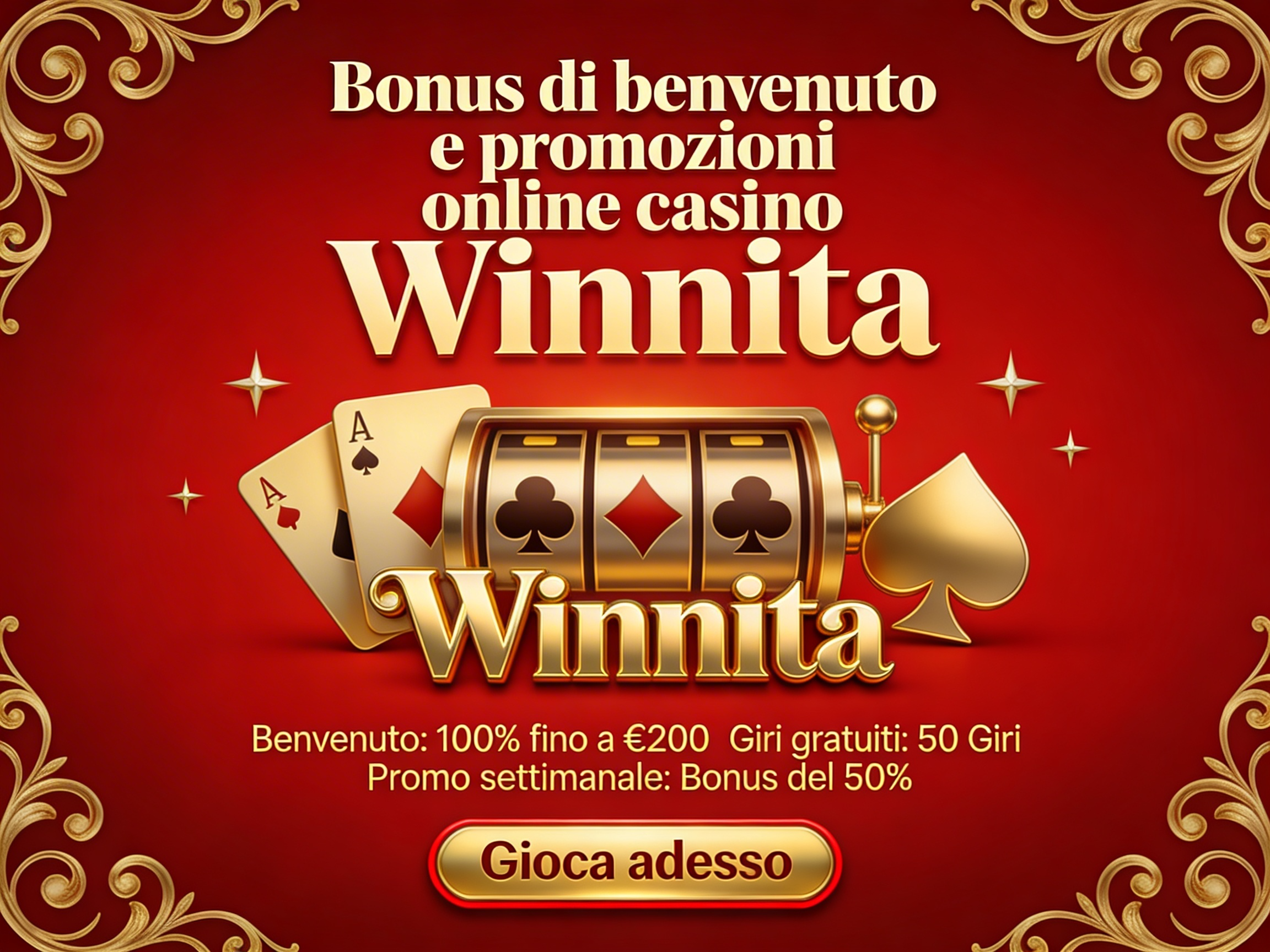 Winnita Casino Italy offre ai nuovi giocatori un bonus di benvenuto