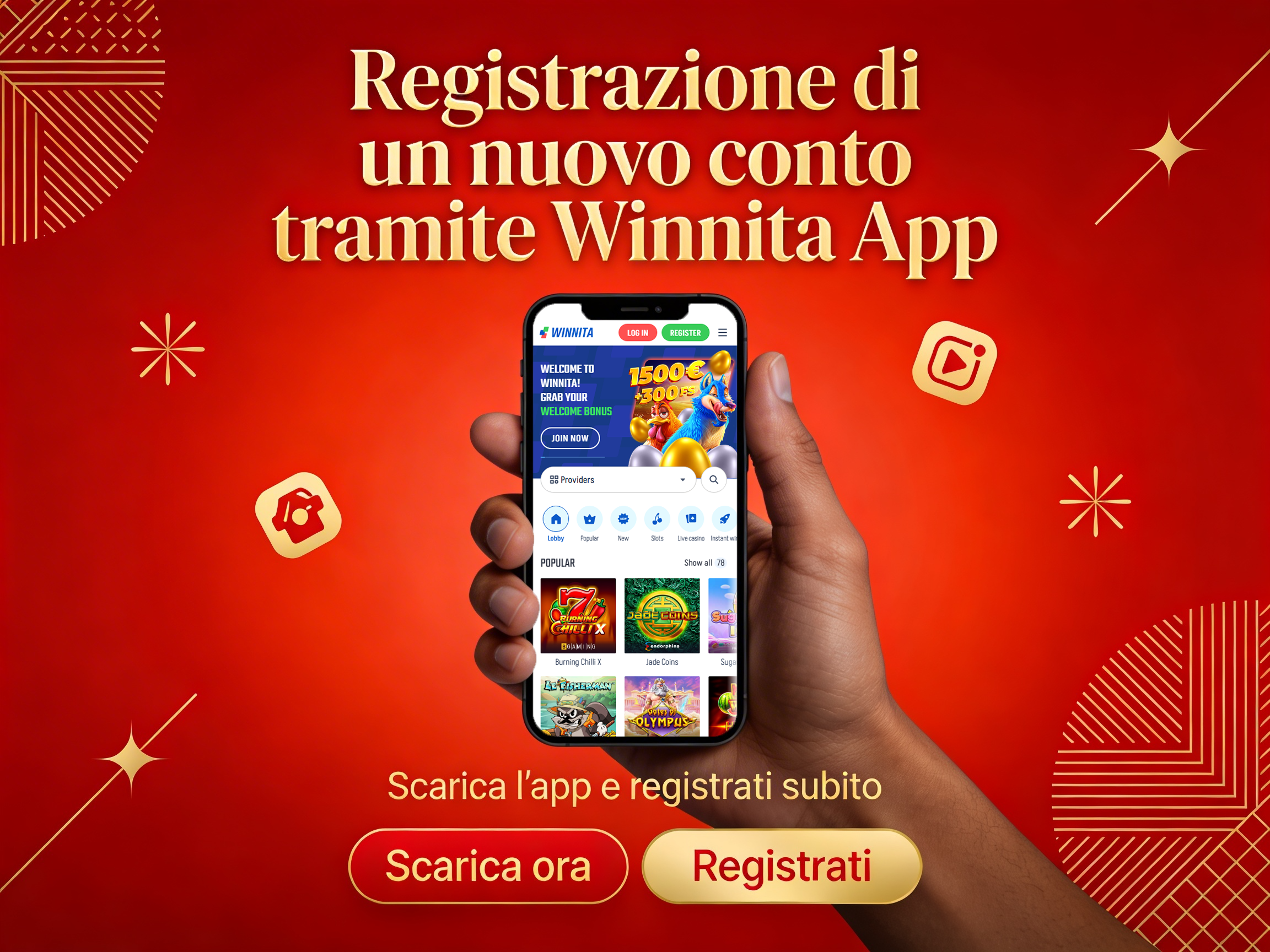 Il processo di registrazione nell'applicazione Winita richiede alcuni minuti